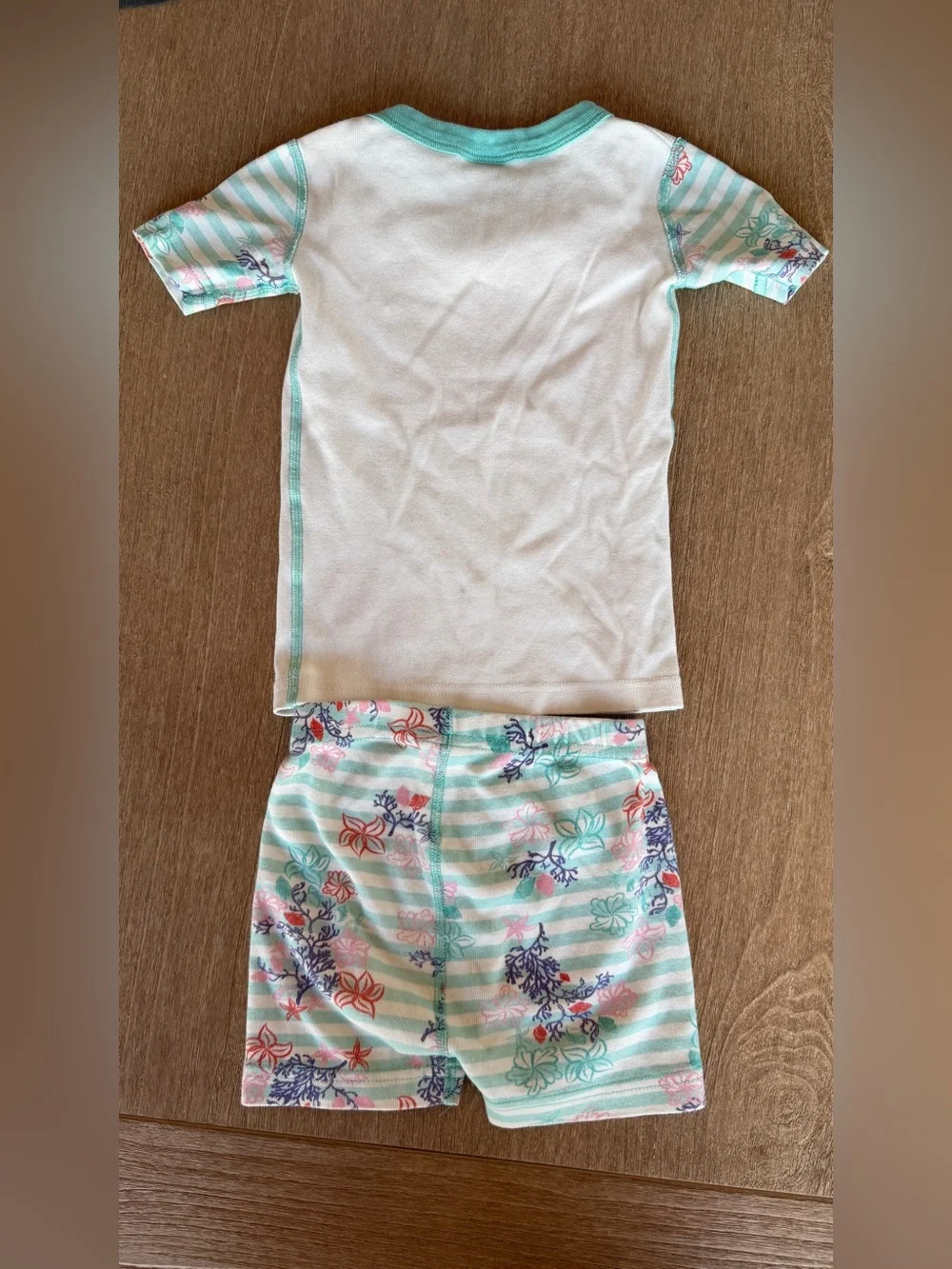 Hanna Andersson Little Mermaid Ariel Toddler Girl Shorts Pajama Set 4T
